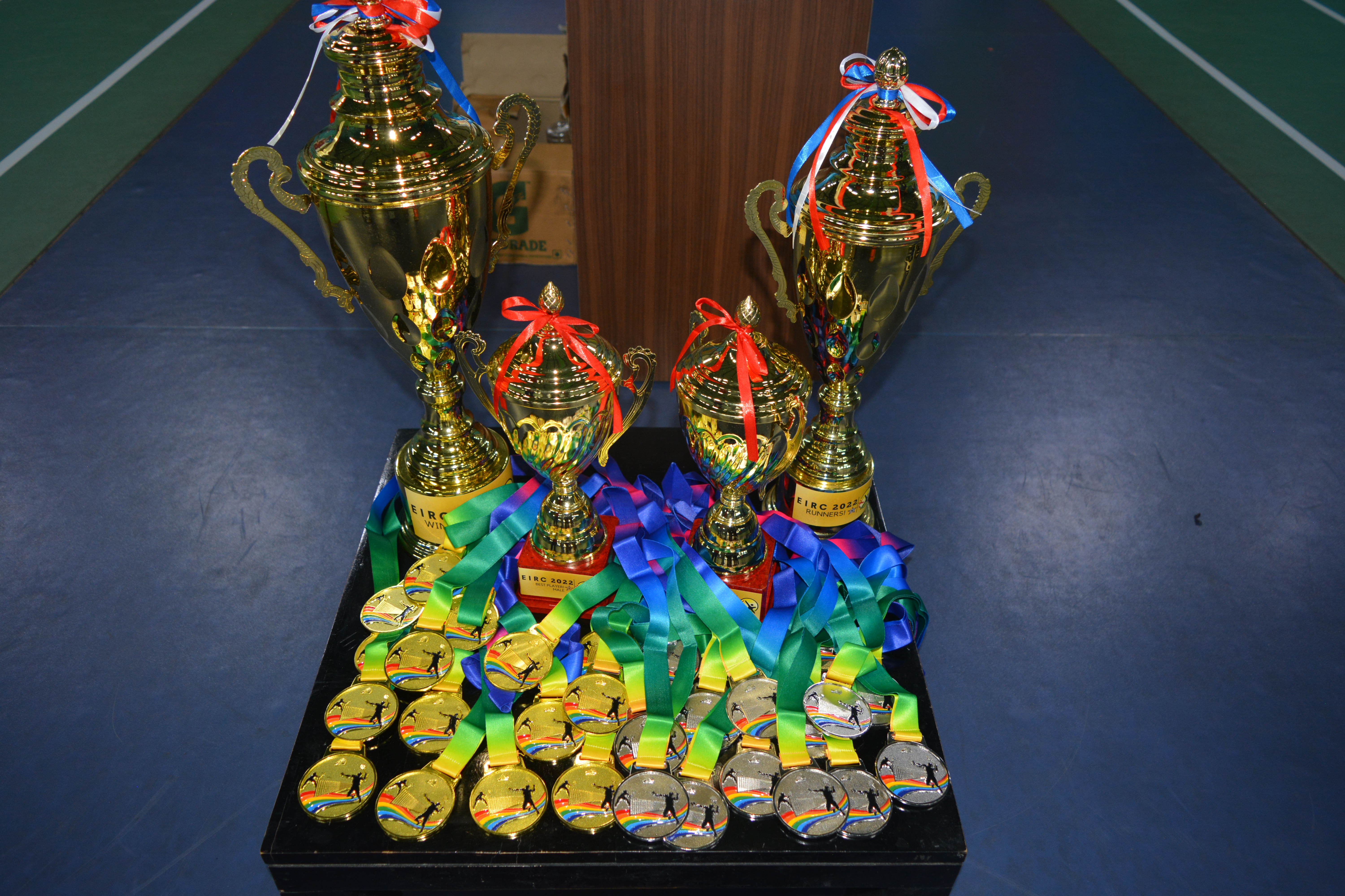 Championship Trophies and Medals Display
